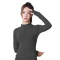 Lulu yoga suit jacket women's fitness suit quick drying standing collar tight fitting exercise fitness strict selection yoga top long sleeved summer. 