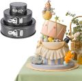 Spring form Cake Pan Set, 3-Piece, Gray. 