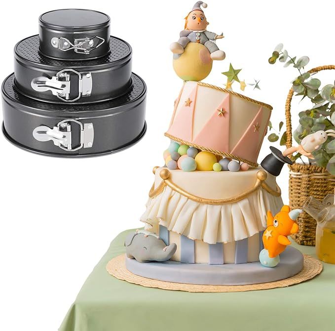 Spring%20form%20Cake%20Pan%20Set,%203-Piece,%20Gray%20-%20Image%202