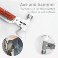14 in 1 Multi Functional Multi tool Stainless Steel and Wooden Claw Hammer and Axe. 
