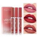 DRAGON RANEE Velvet Kiss Liquid Lipstick Set - Matte Finish, Waterproof (3pcs) - Color D. 