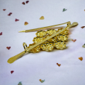 ESH Gold plated Stylish Flower Theme Kandiyan saree Brooch / Saree Pin For Women. 
