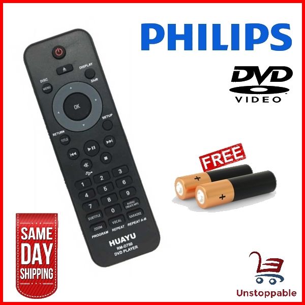 Philips DVD Remote Controller RMD750 & Free Batteries