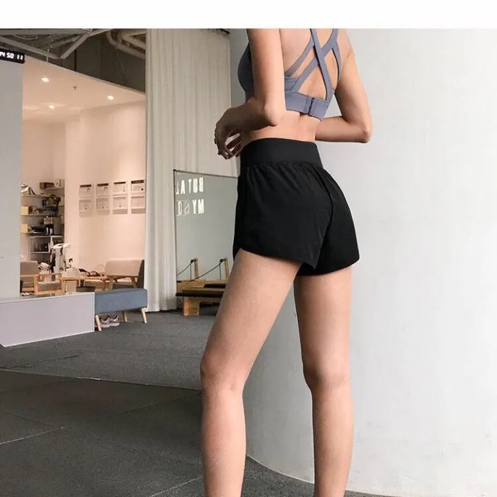 Sports%20Shorts%20for%20Women%20High-Waist%20Quick-Drying%20Breathable%20Double-Layer%20Thin%20Anti-Exposure%20Yoga%20Workout%20Slimming%20Shorts%20Summer%20New%20-%20Image%204