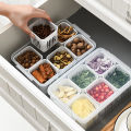 6 Grids Refrigerator Food Vegetable Fruit Storage Box Kitchen Chopped Green Onion Drain Water Divided Container 1Pcs. 