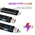 Type C Micro USB USB 5 In 1 OTG Card Reader High-speed Universal OTG TF/USB SD TF Memory Card Reader Adapter for Android Computer Extension Headers. 