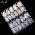 Monja 550Pcs/Box False Toe Nails Full Cover Foot Nail Tips Acrylic Clear Natural Fake Nails Uv Gel Extension Manicure Tool. 
