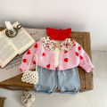 Autumn Winter girl infant knited love long sleeve sweater baby cute knit cardigan tops newborn cotton coat kid knitwear. 