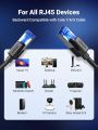 UGREEN Cat 8 Ethernet Cable, High Speed Braided 40Gbps 2000Mhz Network Cord Cat8 RJ45 Shielded Indoor Heavy Duty LAN Cables Compatible for Gaming PC PS5 Xbox Modem Router. 