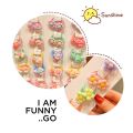 20 pcs Cute Cartoon Elastic Hair Ties Candy Color Decorative Accessories For Girl. 