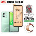 3 IN 1 infinix Hot 50i Ceramic Tempered Glass for infinix Hot 50 4G 5G Hot 40i 40 Pro Camera Lens Glass Screen Protector and Back Film. 