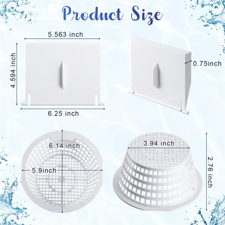 8926%20Skimmer%20Replacement%20Weir%20Door%20Flap%20and%208928%20Pool%20Skimmer%20Basket%20for%20Above%20Ground%20and%20in%20Ground%20Swimming%20Pool%20Replacement%20Parts%20-%20Image%203