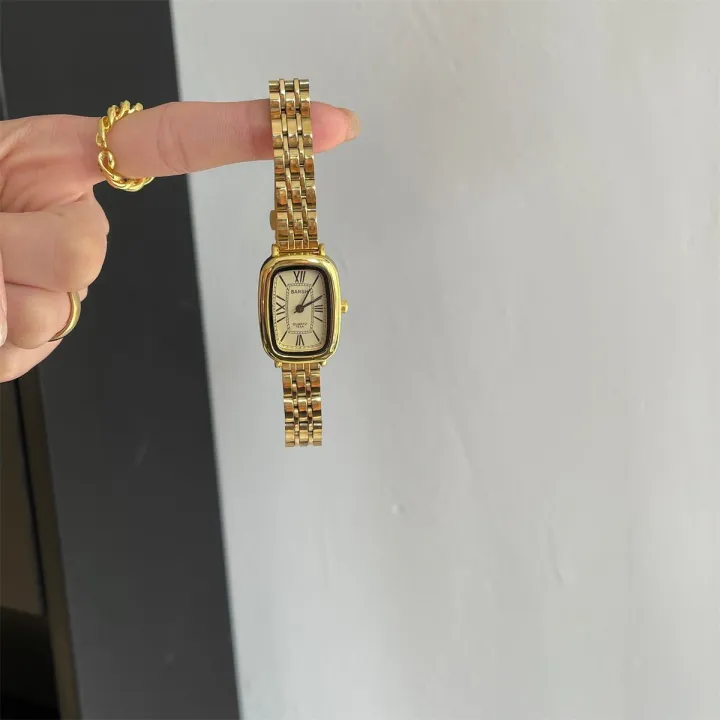 Gold%20Oval%20Small%20Dial%20Watch%20for%20Women,%20Versatile,%20Simple,%20Fashionable%20for%20Middle%20and%20High%20School%20Girls%20-%20Image%202