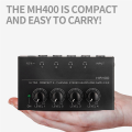 Black HA400 4-Way Monitor Headphone Amplifier Headphone Monitor Amplifier with US Plug AC100-240V. 