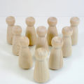 10Pcs Peg Dolls Handmade Unfinished Wood Weddings Cake Doll Unpainted DIY Crafts Home Room Shelf Decor Kids Toys Birthday Gifts. 
