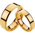 Fashion Classic Stainless Steel Men's and Women's Rings Gold Color Glossy Couple Rings Wedding Engagement Rings Jewelry Gifts. 