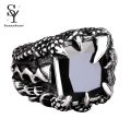 Sunny Men Vintage Dragon Claw Shape Cubic Zirconia Inlaid Ring Party Prop Jewelry. 