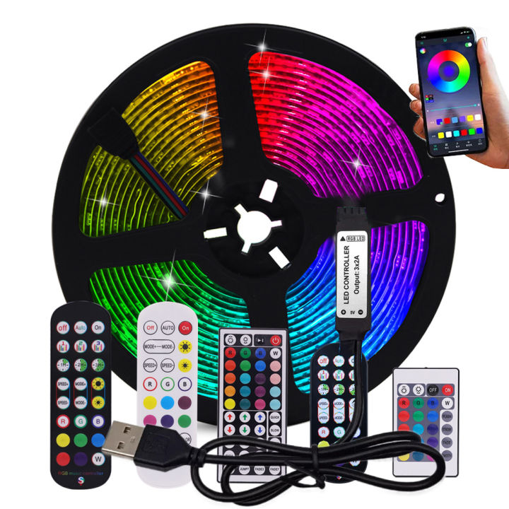 5v 5050 Rgb Led Strip Usb Power Remote Control 5m 10m Lights Tape Tv ...