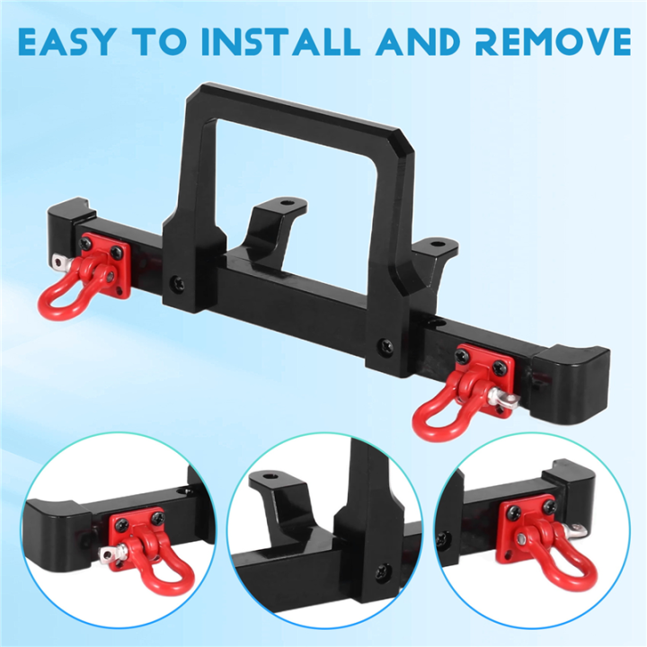 Metal%20Front%20Bumper%20with%20Tow%20Hook%20for%20MN%20D90%20D91%20D96%20MN-90%20,Black%20-%20Image%206