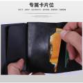 RFID Wallet Ridge US Metal Money Clip Thin Credit Card Case RFID Blocking Card Holder Simple Leather Wallet for Men and Women. 