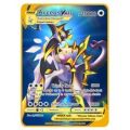 New Pokemon Anime Scarlet Violet Charizard Miraidon Koraidon Gold Black English Metal Cards Vmax Mega GX Game Collection Cards. 