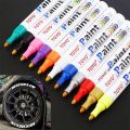 【Red】 Marker Waterproof Car Wheel Tire Oily Painting Pen Tire Tread Rubber Fabric Paint Metal Face Marker Pen. 