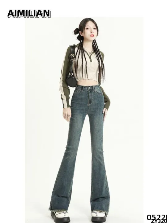 Female%20high-end%20hot%20girl%20high%20lian%20horseshoe%20body%20pants%20aimi%20spring%20and%20summer%20flared%20pants%20new%20style%20waist%20slimming%20pear%20shape%20-%20Image%203
