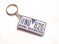 Foreign Vehicle Number Plate Key Tag - Double Side. 