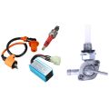 FORIDE Racing Ignition Coil+Spark Plug+CDI Box for GY6 with Generator Fuel Tank Shut Off Valve 28-1783-V M10X1.25. 