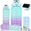 3 in 1 Motivational Water Bottle, Spirit GYM Gallon with Time Marker Large Capacity, Leakproof BPA Free Fitness Sports Water Bottle. 