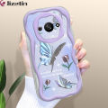 Jizetin for Redmi A3 Back Cover Golden Butterfly Curved Wavy Edge Soft Silicone Phone Case. 