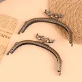 1Pc 12.5cm Bird Head Embossed Antique Bronze Metal Purse Frame Bag Kiss Clasp MKL. 