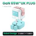 【UK 65W GaN】UGREEN Uno Charger 65W Robot GaN Charger 2 USB C 1 USB A PD Fast Charger For Samsung Galaxy S24+ S24 Ultra/A iPhone 16 15 Max Pro Xiaomi 15 14 Pro Redmi K70 60 Pro HONOR 100 Pro 90 GT. 