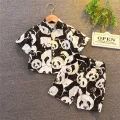 Children Cotton Clothes Baby Sport Boys Causal Full Printe Panda Shirt Shorts 2Pcs/Sets Infant Kids Fashion Toddler Tracksuits. 