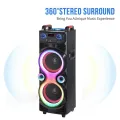 NDR-1100 10 Inch Double Bass 6000W Peak High Power Smart Outdoor DJ Equipment Party Bluetooth Speaker Set | INeedz NDR1100. 