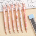 0.5mm Sweet Peach Mechanical Pencil with Leads Cute Pencil School Stationery Supplies Gift Cartoon Students Prize. 