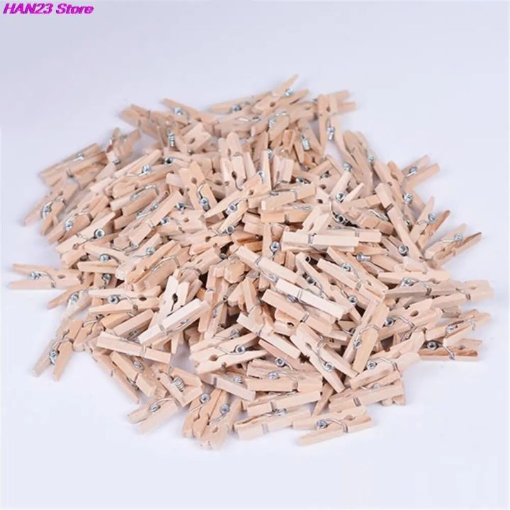 50%20PCS%20Very%20Small%20Mine%20Size%2025mm%20Mini%20Natural%20Wooden%20Clips%20For%20Photo%20Clips%20Clothespin%20Craft%20Decoration%20Clips%20Pegs%20-%20Image%202