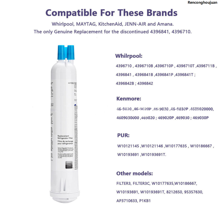 RenconghoujuanPortable%201PCS%20Replacement%20Refrigerator%20Filter%20Element%20Water%20Filter%20For%20Pur%20W10121145%20Kenmore%2046-9020%20Whirlpool%204396710%20-%20Image%202