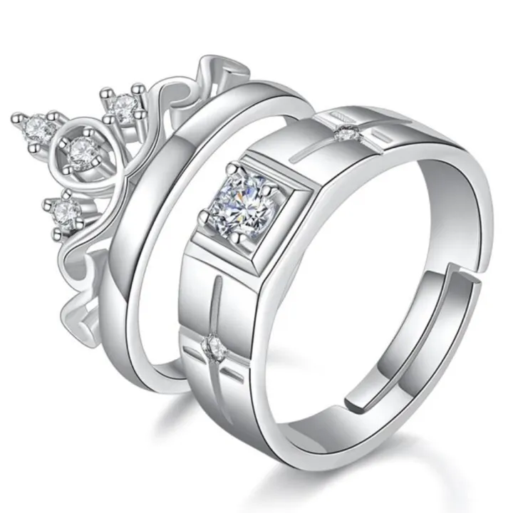 925%20sterling%20silver%20new%20jewelry%20fashion%20couple%20ring%20engagement%20wedding%20anniversary%20gift%20woman%20man%20crown%20open%20ring%20-%20Image%205
