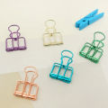 40*22mm Hollow Metal Long Tail Clip Bill Clip Hand Account I-shaped Dovetail Clip Paper Clip Home Office Folder. 