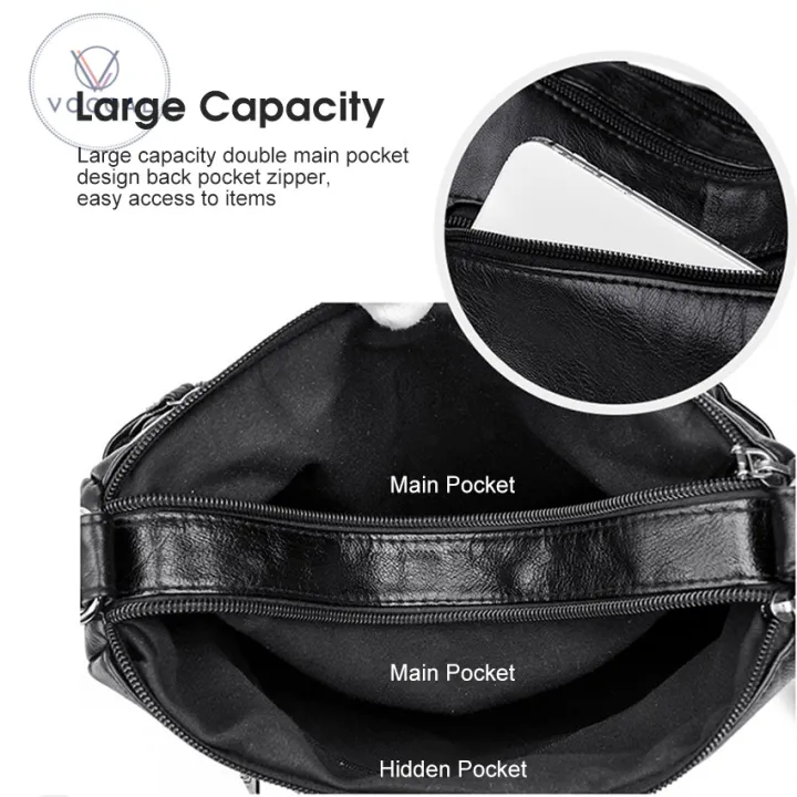 Vocoal%20Crossbody%20Shoulder%20Bag%20Soft%20Leather%20Bag%20Female%20Fashion%20Simple%20European%20American%20Trend%20Retro%20Multi-pocket%20Large%20Capacity%20Water%20Resistant%20Sling%20Bag%20-%20Image%203