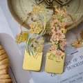 Metal Metal Bookmark Vintage Retro Bronzing Floral Bookmark Hollow Painting Hollow Bookmark for Students Readers Writers Book. 