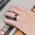 New Fashion 8mm Men Stainless Steel Celtic Dragon Ring Inlay Blue Zircon Stone Ring Blue Carbon Fibre Ring For Men Wedding Band. 