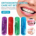 【HOT】 8Pcs Orthodontic Dental Care Kit Set Braces Toothbrush/Foldable, Dental Mirror, Interdental Brush And More With Carrying Case. 