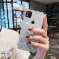 Casinglee for Redmi 9C case Shiny Ring Glitter Soft Transparent Holder Stand Back cover with String for Xiaomi Redmi 9C Phone cases cover Stars Moon Girls. 