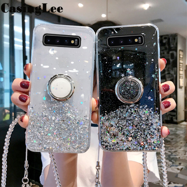 Casinglee%20for%20Samsung%20Galaxy%20S10%20Plus%20case%20Shiny%20Ring%20Glitter%20Soft%20Transparent%20Holder%20Stand%20Back%20cover%20with%20String%20for%20Samsung%20S10%20Plus%20Phone%20cases%20cover%20Stars%20Moon%20Girls%20-%20Image%203