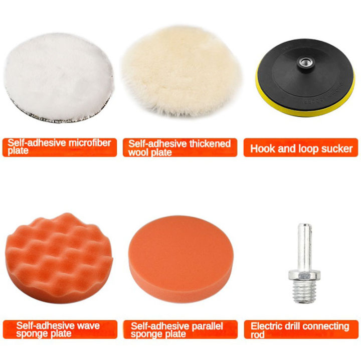 6-Piece Polisher Buffer Wheel Set – Rotary Drill Buffing Pads & Brushes, Corded Electric, 10.8V