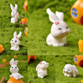 Rabbit Figurine Micro Landscape DIY Home Decor Miniature Fairy Garden Decor Queena. 