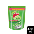 Vim Dishwash Liquid Refill Pouch, 450Ml. 