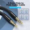 Vention 3.5mm AUX Cable Male to Male Audio Cable for Media Player MP3 MP4 Car Black Aluminum Alloy Amplifier Headphone Speaker 3.5mm jack Hi-Fi 1m 1.5m 2m 3m 5m. 